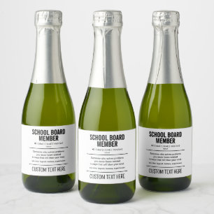 Personalized School Board Member Funny Sparkling Wine Label