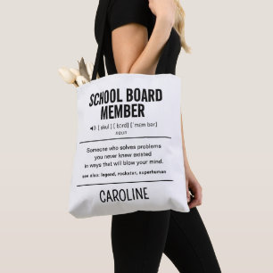 Personalized School Board Member Funny Tote Bag