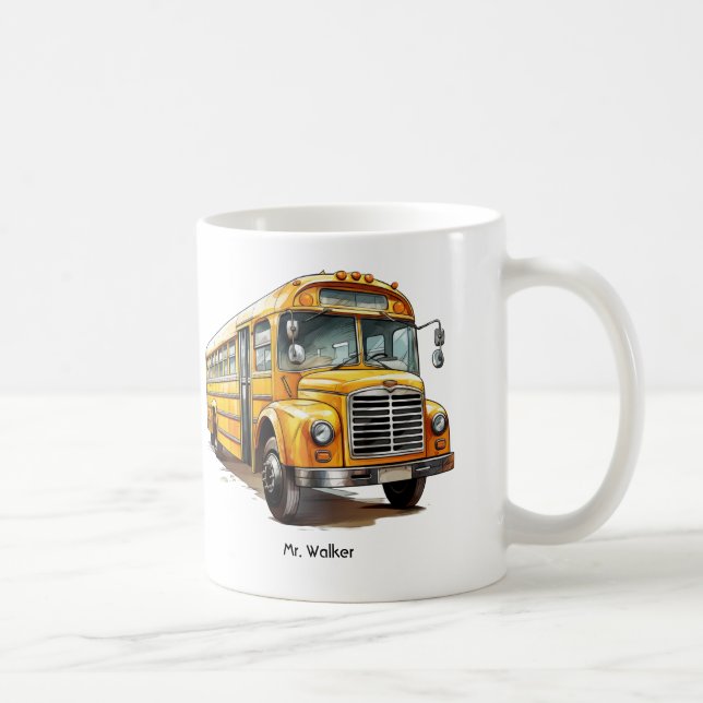 Personalized School Bus Driver's Prayer Gift Coffee Mug (Right)