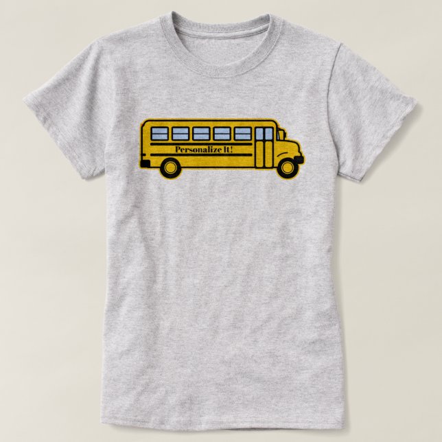 PERSONALIZED School Bus Graphic T-Shirt (Design Front)