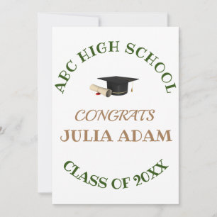 Personalized School College Graduation Celebration Invitation