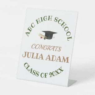 Personalized School College Graduation Celebration Pedestal Sign