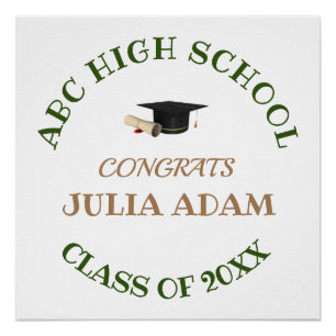 Personalized School College Graduation Celebration Poster