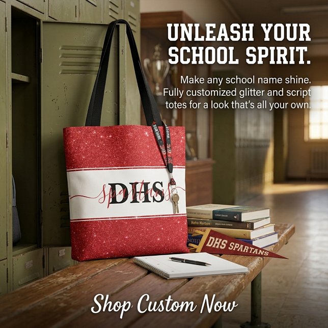 Personalized school colorblock and glitter tote ba bag (Creator Uploaded)
