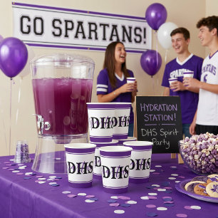 Personalized school colorblock  paper cups