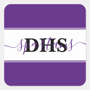 Personalized school colorblock  square sticker