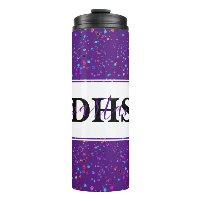 Personalized school colorblock  thermal tumbler (Front)