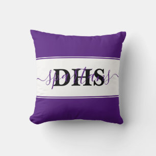 Personalized school colorblock throw pillow