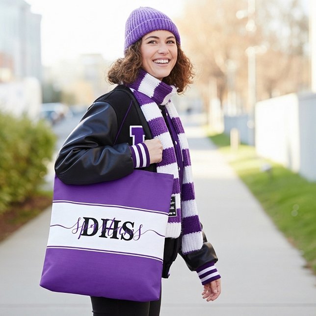 Personalized school colorblock  tote bag (Creator Uploaded)