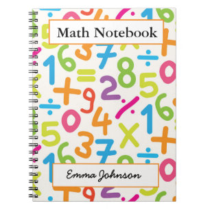 Personalized School Colourful Numbers Math Notebook