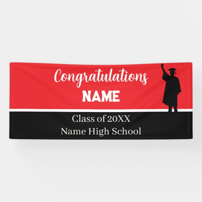 Personalized School Colours Graduation Banner (Horizontal)