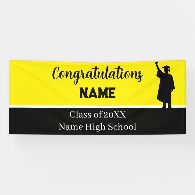 Personalized School Colours Graduation Banner (Horizontal)