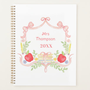 Personalized School Crest   Classroom Teacher Planner