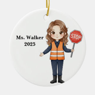 Personalized School Crossing Guard Ceramic Ornament