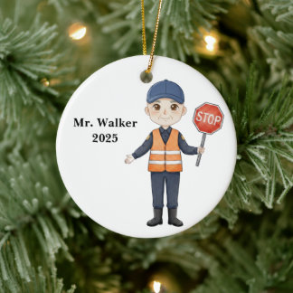Personalized School Crossing Guard Ceramic Ornament