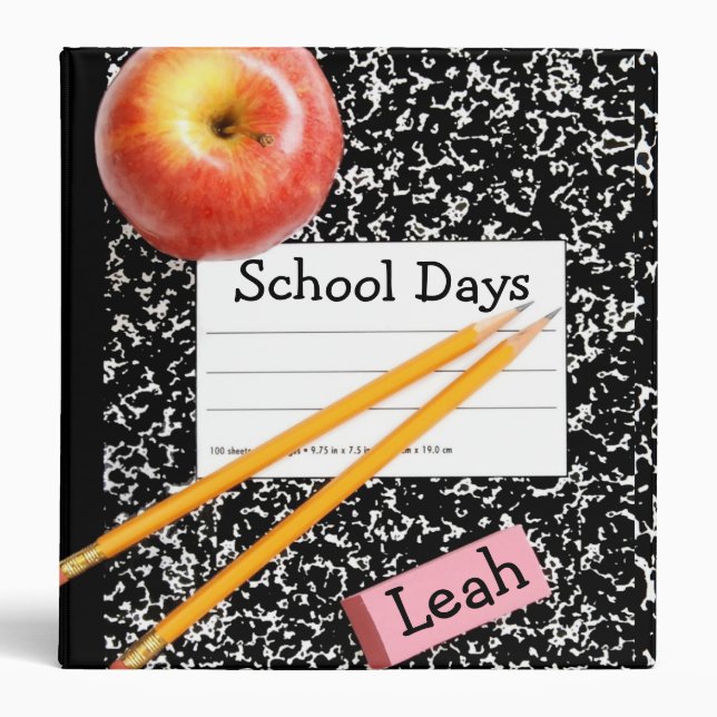 Personalized School Days 1.5" Photo Album Binder (Front)