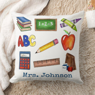 Personalized School Education Teacher Appreciation Throw Pillow