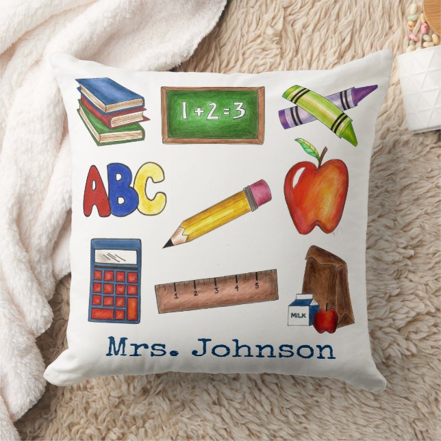 Personalized School Education Teacher Appreciation Throw Pillow (Blanket)