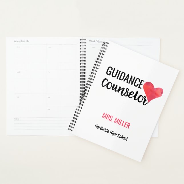 Personalized School Guidance Counsellor Watercolor Planner (Display)
