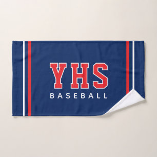 Personalized School Initials Baseball Sport Team Hand Towel