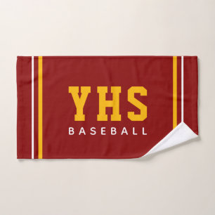 Personalized School Initials Baseball Team Hand Towel