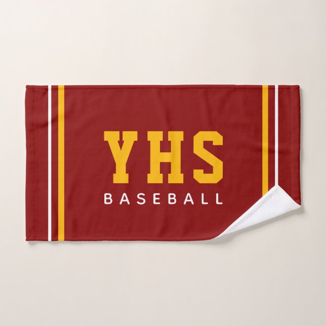 Personalized School Initials Baseball Team  Hand Towel (Hand Towel)