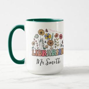 Personalized School Librarian Day   Custom Name  Mug