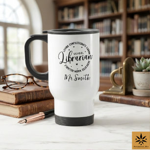 Personalized School Librarian Day Custom Name Travel Mug
