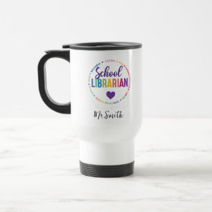 Personalized School Librarian Day Custom Name Travel Mug