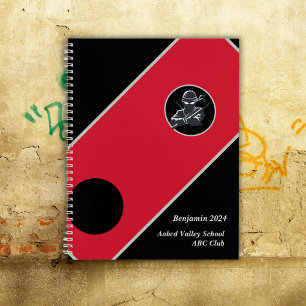 Personalized School Ninja Black Red Cover Notebook