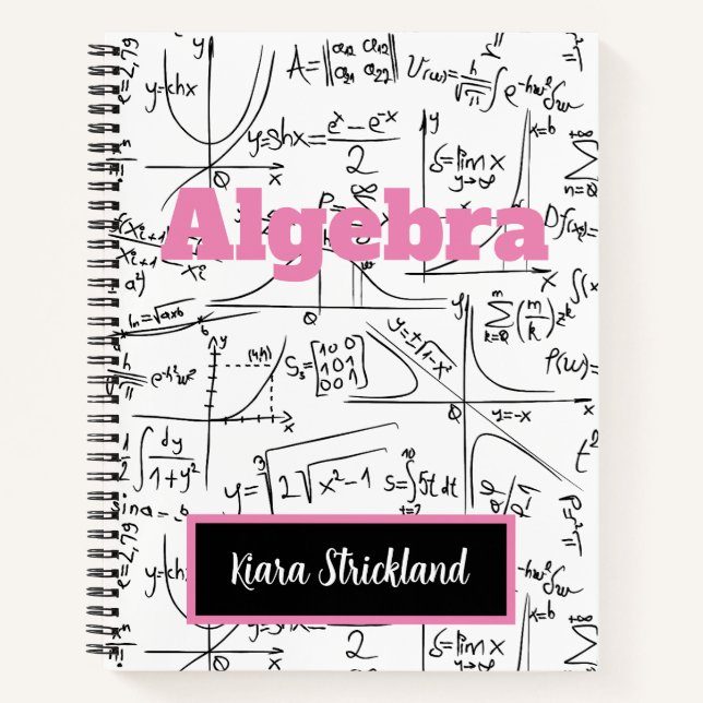 Personalized School Notebook for Math or Algebra (Front)