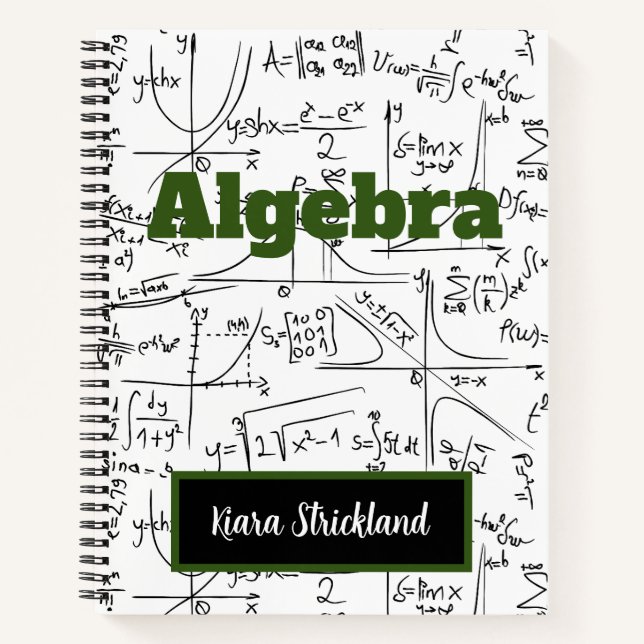 Personalized School Notebook for Math or Algebra (Front)