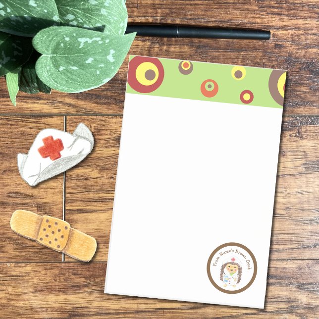Personalized school nurse cartoon hedgehog notes (Creator Uploaded)
