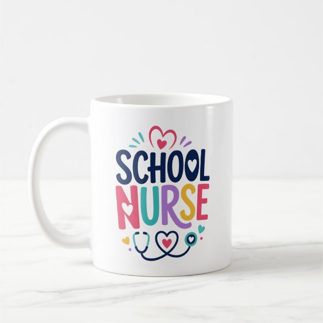 Personalized School Nurse Gift Coffee Mug (Left)