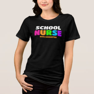 Personalized School Nurse Name Tri-Blend Shirt