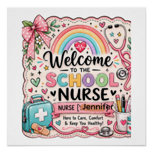 Personalized School Nurse Office Door Sign Colou
