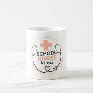 Personalized School Nurse Office Sign Peach S Coffee Mug