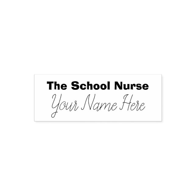 Personalized School Nurse Simple Typography Self-inking Stamp (Design)