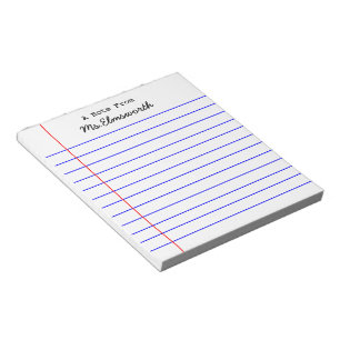 Personalized School Paper Note Pad