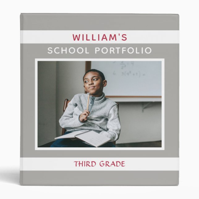Personalized School Portfolio photo template Binder (Front)