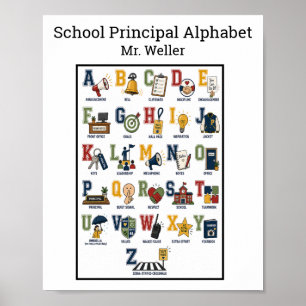 Personalized School Principal ABCs Alphabet Poster