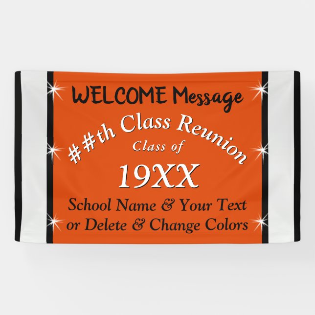 Personalized School Reunion Banner in Your COLORS (Horizontal)