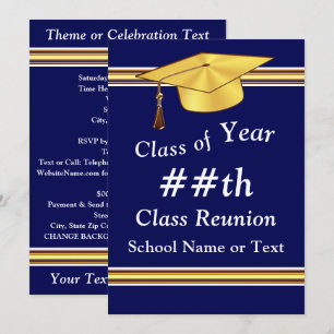 Personalized, School Reunion Invitation, Any COLOR Invitation