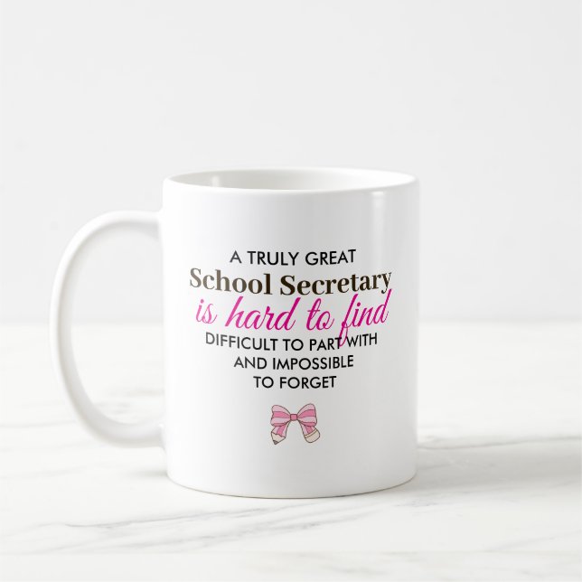 Personalized School Secretary Appreciation Gift Coffee Mug (Left)