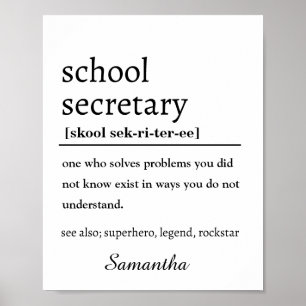 Personalized School Secretary Wall Art