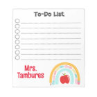 Personalized school supply rainbow teacher to-do