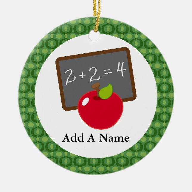 Personalized School Teacher Appreciation Gift Ceramic Ornament (Front)