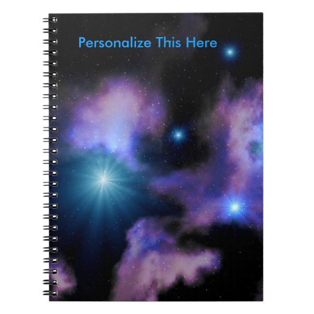 Personalized Sci Fi Nebulae Spiral Notebook (Front)