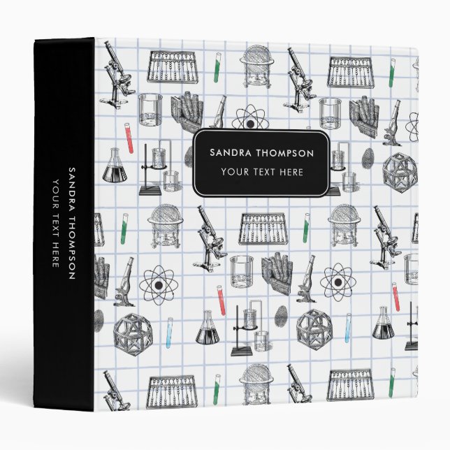 Personalized Science Chemistry Scientist Pattern Binder (Front/Spine)