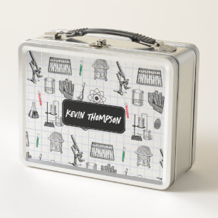 Personalized Science Chemistry Scientist Pattern  Metal Lunch Box